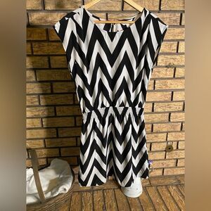 Charming Charlie black and white chevron dress‎
